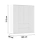 Rauch Leon Alpine White 4 Door Hinged Wardrobe with Drawers – 181cm