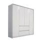 Rauch Leon Alpine White 4 Door Hinged Wardrobe with Drawers – 181cm