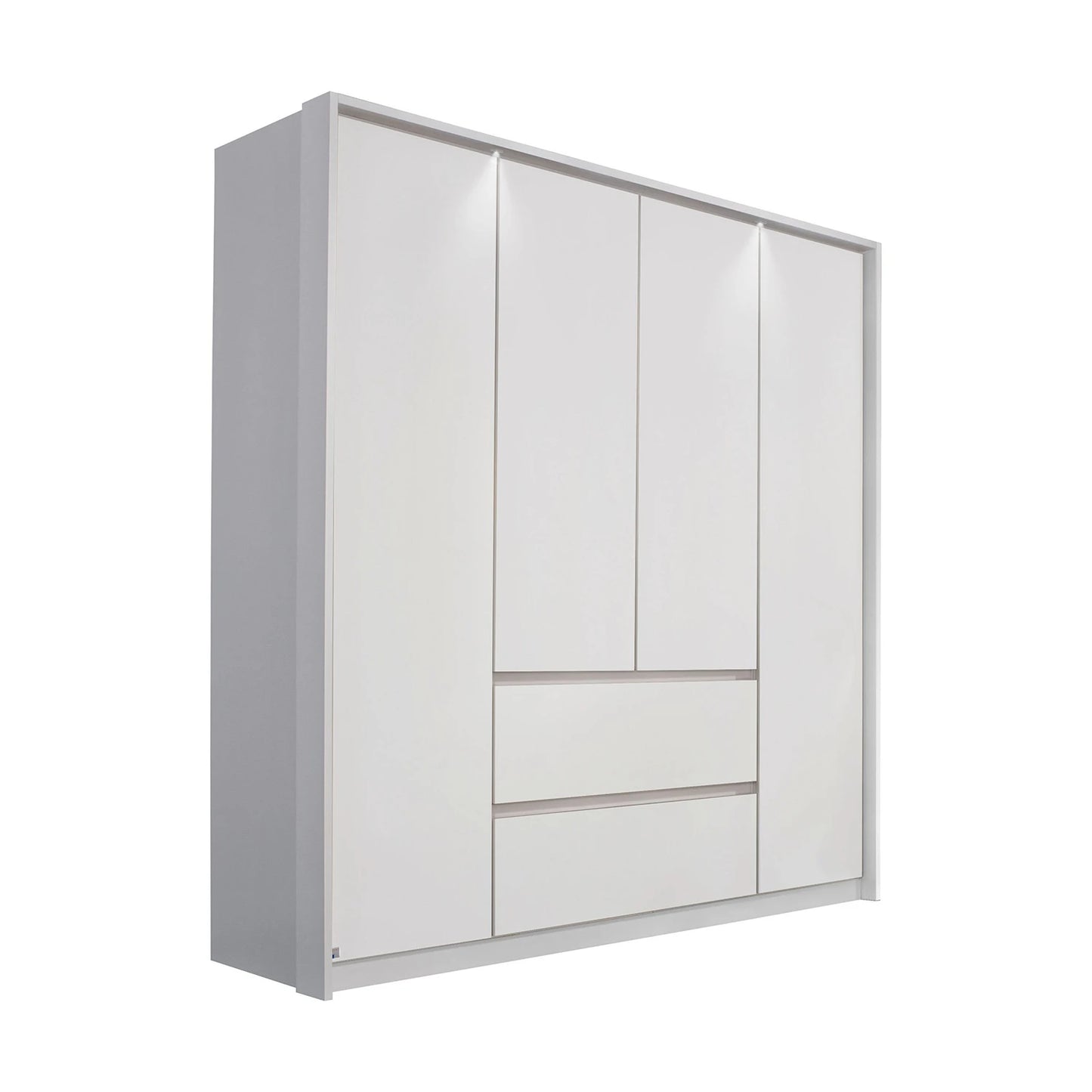 Rauch Leon Alpine White 4 Door Hinged Wardrobe with Drawers – 181cm