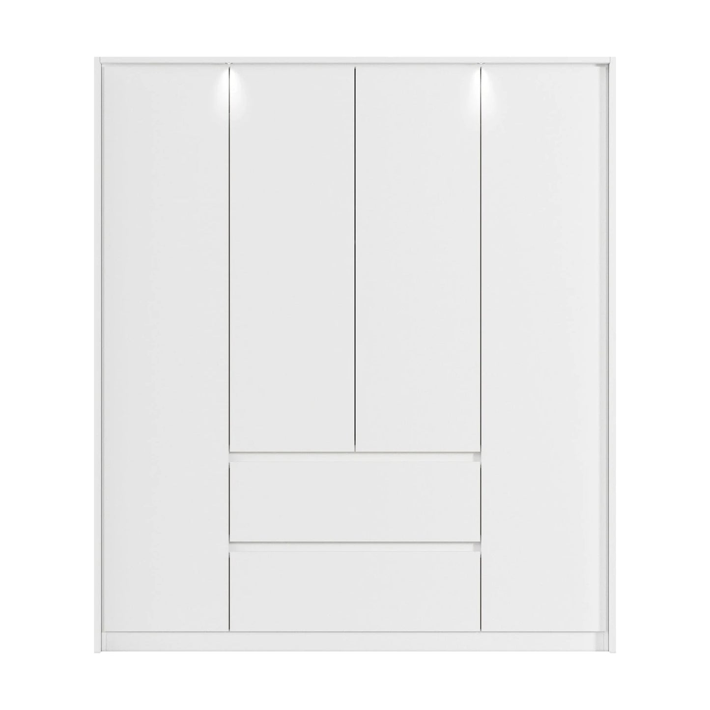 Rauch Leon Alpine White 4 Door Hinged Wardrobe with Drawers – 181cm