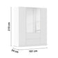 Rauch Leon 4 Door Mirrored Wardrobe 181cm - Dimensions