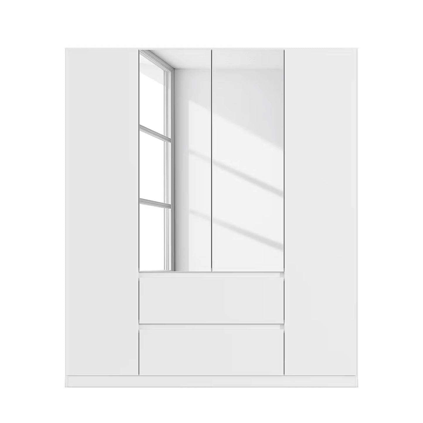 Rauch Leon 4 door mirrored wardrobe with drawers
