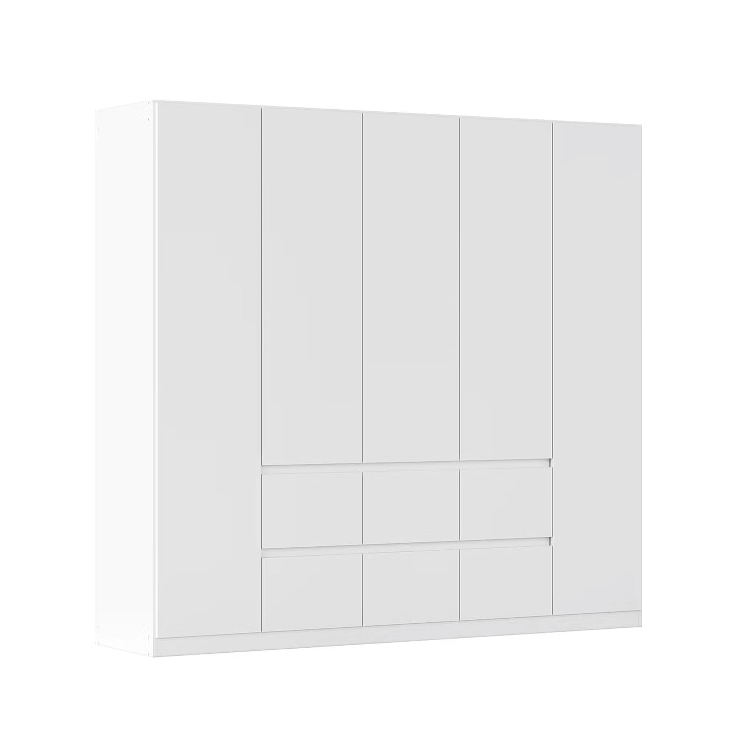 Rauch Leon Alpine White 5 Door 6 Drawer Hinged Wardrobe – 226cm
