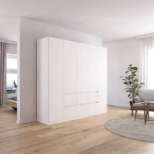 Rauch White wardrobe by Rauch with 5 Doors and 6 Drawers
