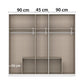 Internal details of White wardrobe by Rauch with 5 Doors and 6 Drawers