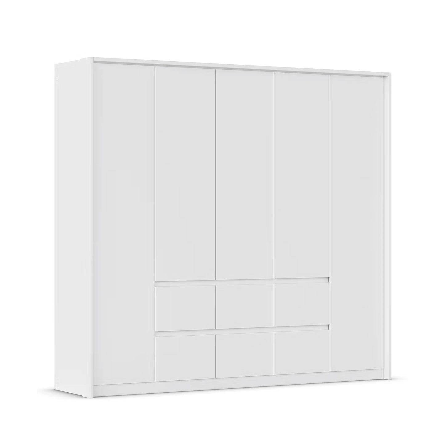 White wardrobe by Rauch with 5 Doors and 6 Drawers with PPT Frame
