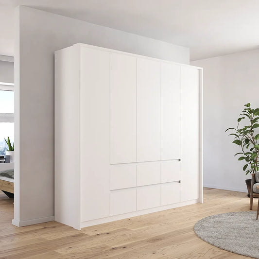 White wardrobe by Rauch with 5 Doors and 6 Drawers and a Passepartout Frame