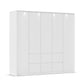 White wardrobe by Rauch with 5 Doors and 6 Drawers with LED Light PPT Frame