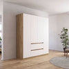 Rauch Leon Mainz Oak & White 4 Door 2 Drawer Wardrobe 