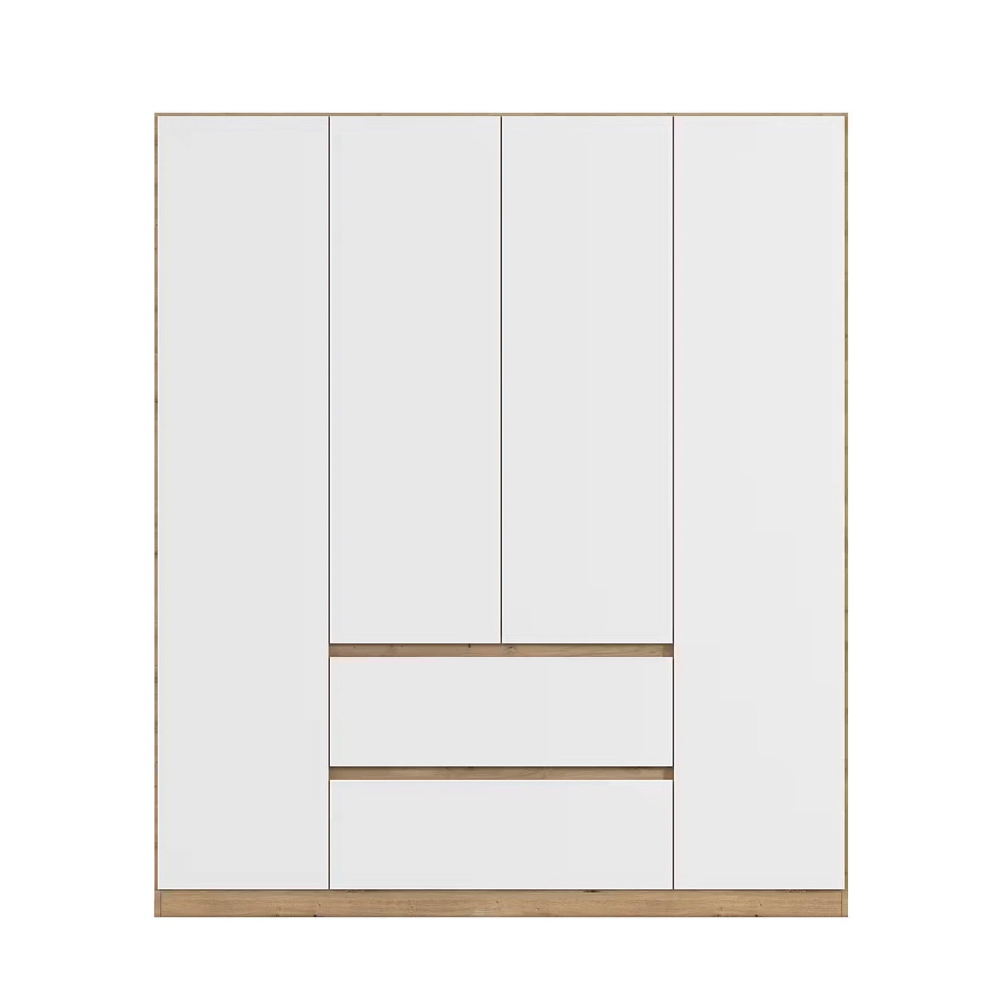 Rauch Leon Oak & White 4 Door 2 Drawer Wardrobe – 181cm