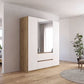 Rauch Leon Oak & White 4 Door 2 Drawer Wardrobe With Mirror – 181cm