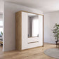 Rauch Leon Oak & White 4 Door 2 Drawer Wardrobe With Mirror – 181cm