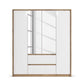 Rauch Leon Oak & White 4 Door 2 Drawer Wardrobe With Mirror – 181cm