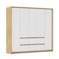 Rauch Leon Oak & White 5 Door 6 Drawer Wardrobe – 226cm