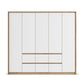 Rauch Leon Oak & White 5 Door 6 Drawer Wardrobe – 226cm
