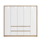Rauch Leon Oak & White 5 Door 6 Drawer Wardrobe – 226cm