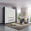Rauch Mianz Leon 4 Door 2 Drawer two colour tone White & Graphite wardrobe w181cm