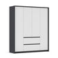 Rauch Leon Graphite & White 4 Door Hinged Wardrobe – 181cm