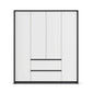 Rauch Leon Graphite & White 4 Door Hinged Wardrobe – 181cm