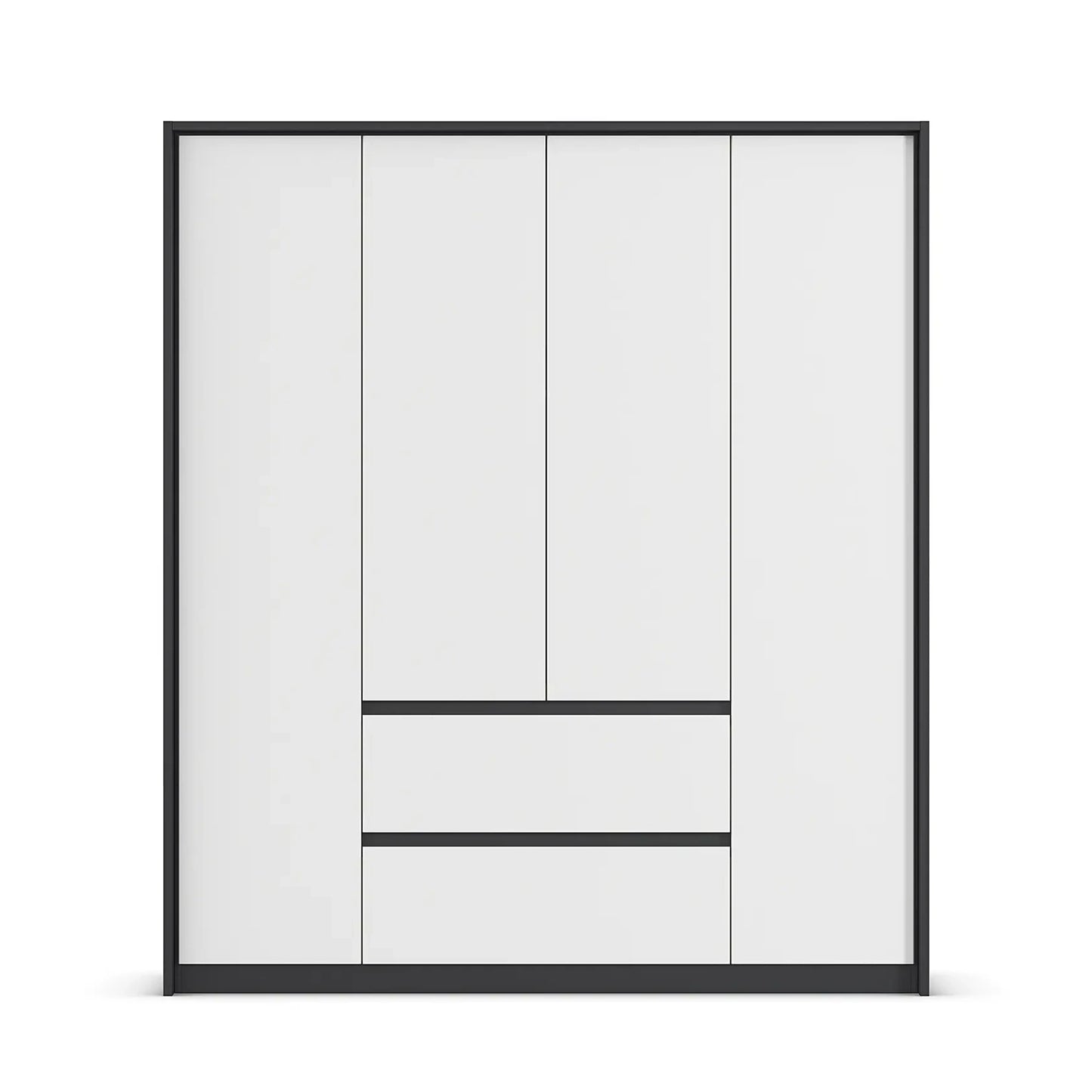 Rauch Leon Graphite & White 4 Door Hinged Wardrobe – 181cm