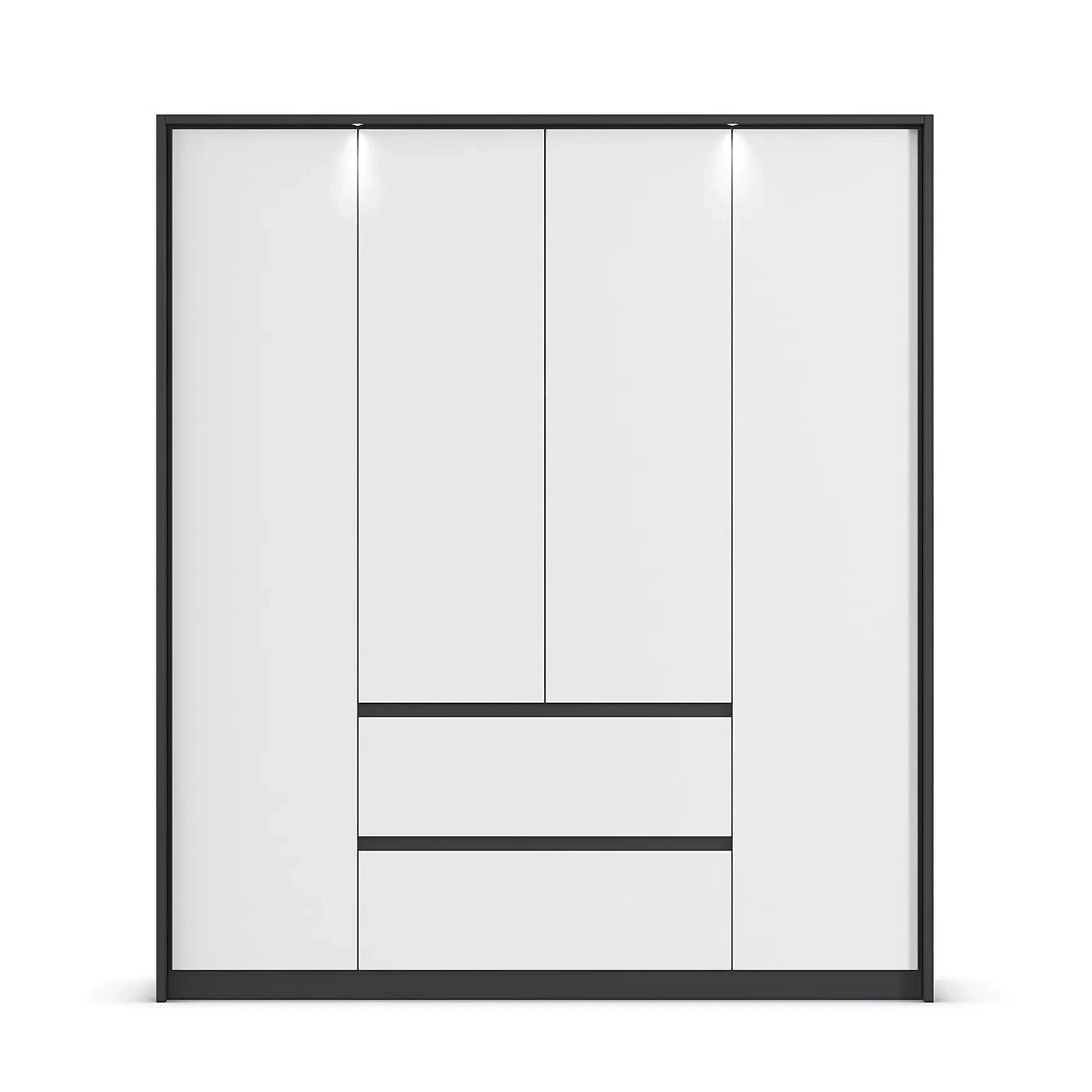 Rauch Leon Graphite & White 4 Door Hinged Wardrobe – 181cm