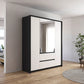 Rauch Leon Graphite & White 4 Door Mirrored Wardrobe – 181cm