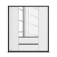Rauch Leon Graphite & White 4 Door Mirrored Wardrobe – 181cm