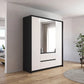 Rauch Leon Graphite & White 4 Door Mirrored Wardrobe – 181cm