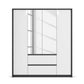 Rauch Leon Graphite & White 4 Door Mirrored Wardrobe – 181cm