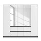 Rauch Leon Graphite & White 5 Door 6 Drawer Mirrored Wardrobe – 226cm