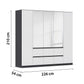 Rauch Leon Graphite & White 5 Door 6 Drawer Mirrored Wardrobe – 226cm