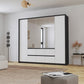 Rauch Leon Graphite & White 5 Door 6 Drawer Mirrored Wardrobe – 226cm