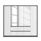 Rauch Leon Graphite & White 5 Door 6 Drawer Mirrored Wardrobe – 226cm