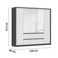 Rauch Leon Graphite & White 5 Door 6 Drawer Mirrored Wardrobe – 226cm
