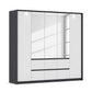 Rauch Leon Graphite & White 5 Door 6 Drawer Mirrored Wardrobe – 226cm