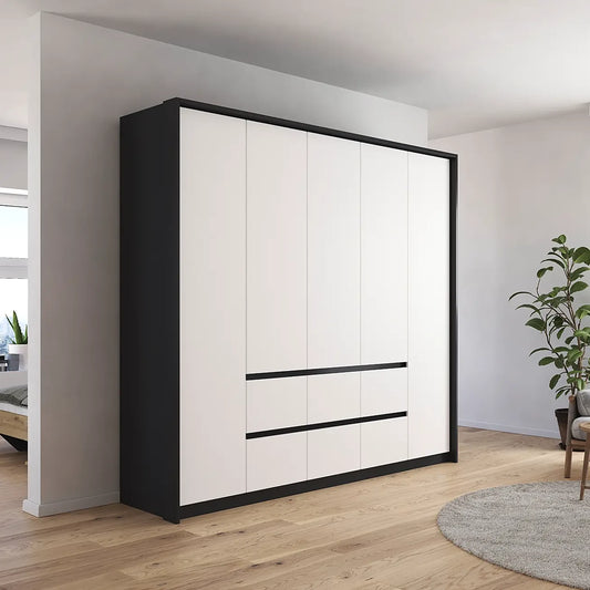 Rauch Mainz Leon 5 Door 6 Drawer Large Wardrobe with Passepartout frame