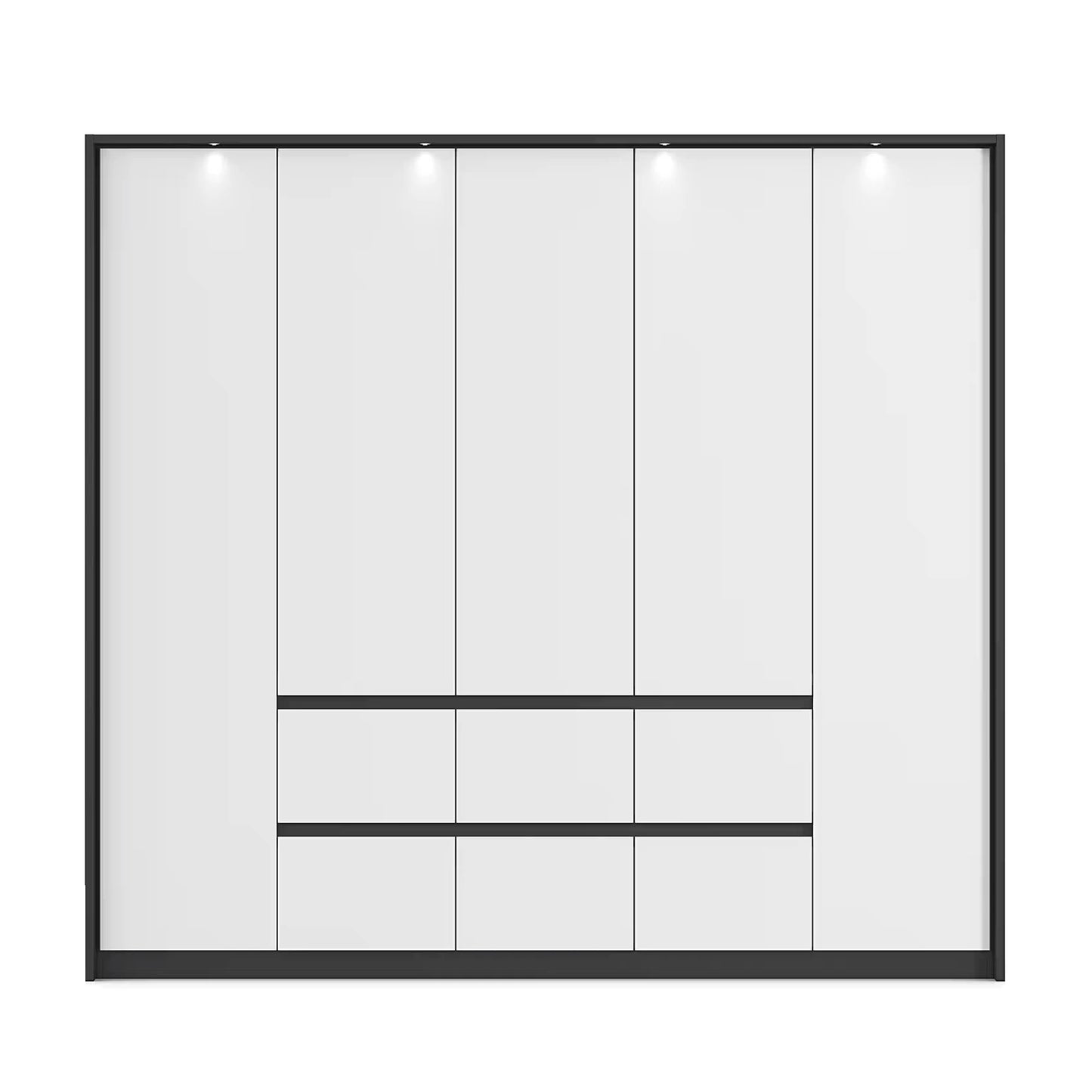 Rauch Leon Graphite & White 5 Door 6 Drawer Wardrobe – 226cm
