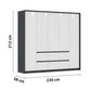Rauch Leon Graphite & White 5 Door 6 Drawer Wardrobe – 226cm