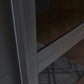 Close-up of a glass door with a metal frame Rauch Lumia