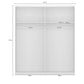 Mali 181cm Graphite & Mirror Sliding Door Wardrobe - Interior view with Dimensions