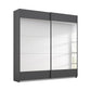 Mali 181cm Graphite & Mirror Sliding Door Wardrobe