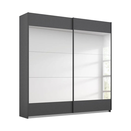 Mali 181cm Graphite & Mirror Sliding Door Wardrobe