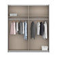 Mali 181cm Graphite & Mirror Sliding Door Wardrobe - Interior view Styled in a Living Room