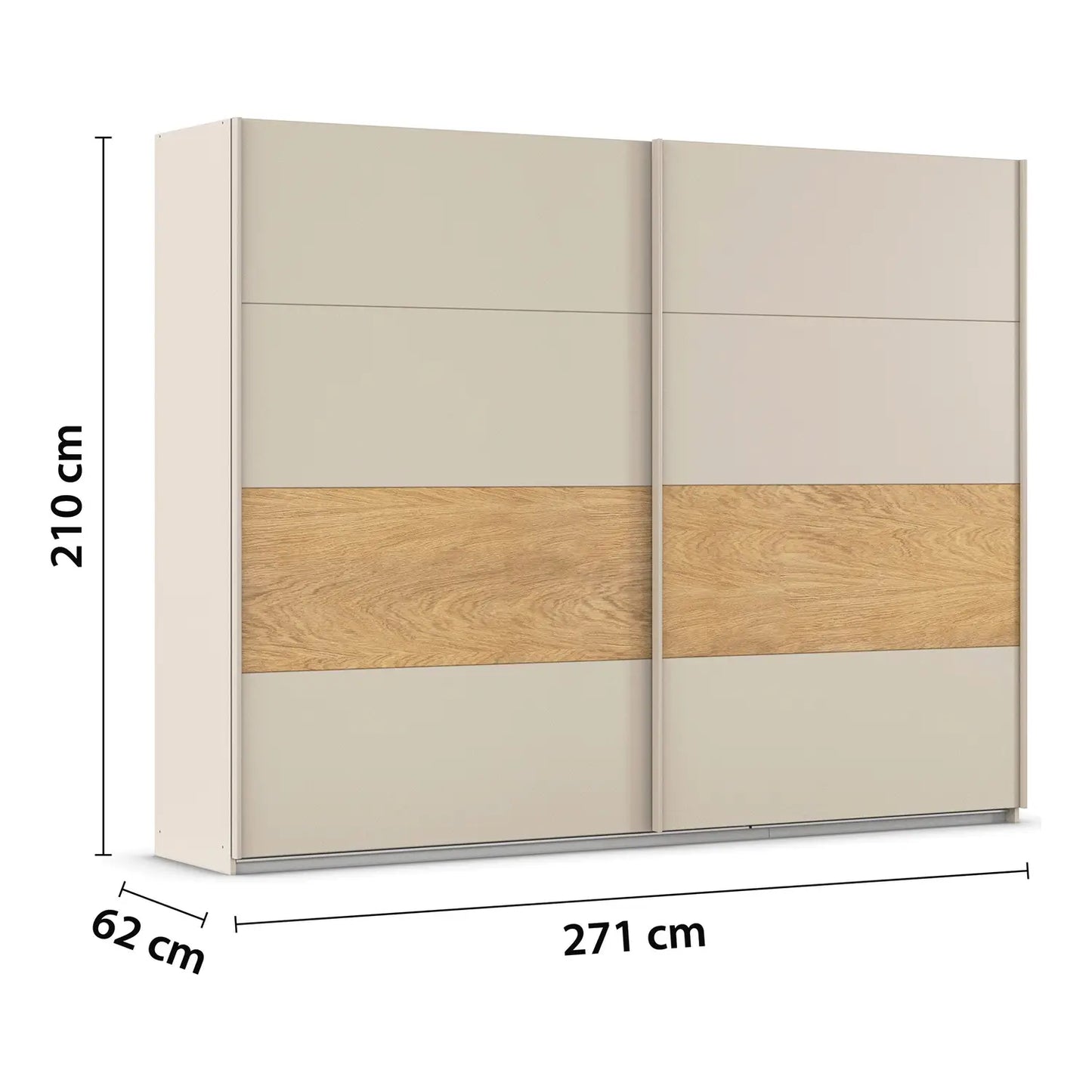 Rauch Marburg Champagne 2 Door Sliding Wardrobe - W271cm