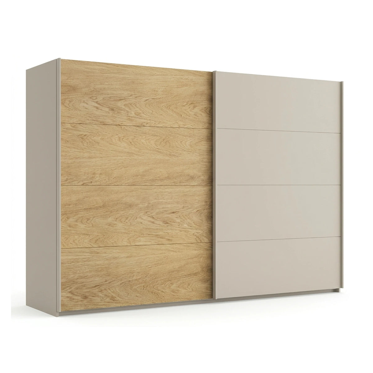 Rauch Malva Champagne and Oak Sliding Door Wardrobe