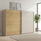 Rauch Malva Large 271cm Wide Champagne and Oak Veneer Sliding Door Wardrobe