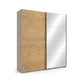 Rauch Malva sliding door wardrobe with one full oak veneer door and one mirrored door Width 181cm