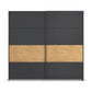Rauch Malva Metallic Grey Sliding Door Wardrobe, Width 226cm Height 210cm 