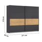 Rauch Malva Metallic Grey Sliding Door Wardrobe with Oak Panel