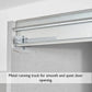 Metal running track for smooth and quiet door opening on a white background